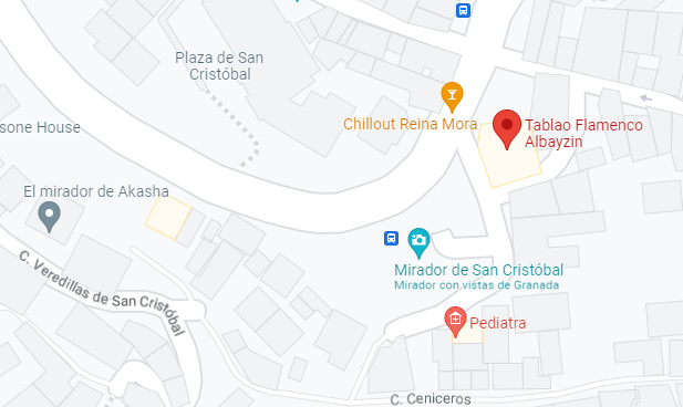 Location map of tablao flamenco in the Albayzín, Granada